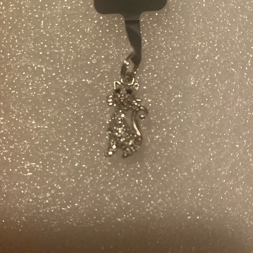 NWT Silver Cat Charm